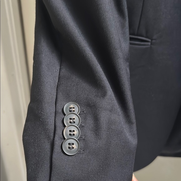 H&M Wool Blend Laine Melangee Black Oversized Blazer - size XS - Picture 3 of 6